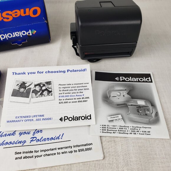 Vintage Polaroid One Step Instant Camera With Box and Expired 600 Film Untested - Picture 5 of 5